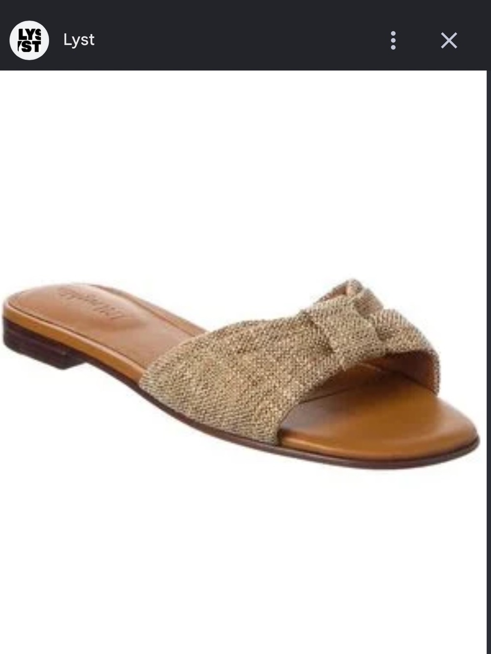 J.McLaughlin "Karina" Natural Woven Linen Bow Slide Sandals